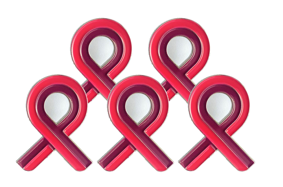 Pin Bundle - 5 x Metal Ribbon Pins | National Breast Cancer Foundation